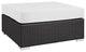 Espresso White Convene Outdoor Patio Large Square Ottoman