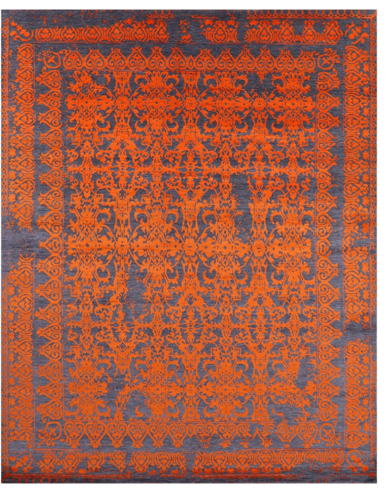 7' 11" X 10' 0" Persian Wool and Silk Hand Knotted Rug Q7091