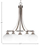 Paramount 5-Light Chandelier, Brushed Nickel, 7" White Muslin Glass
