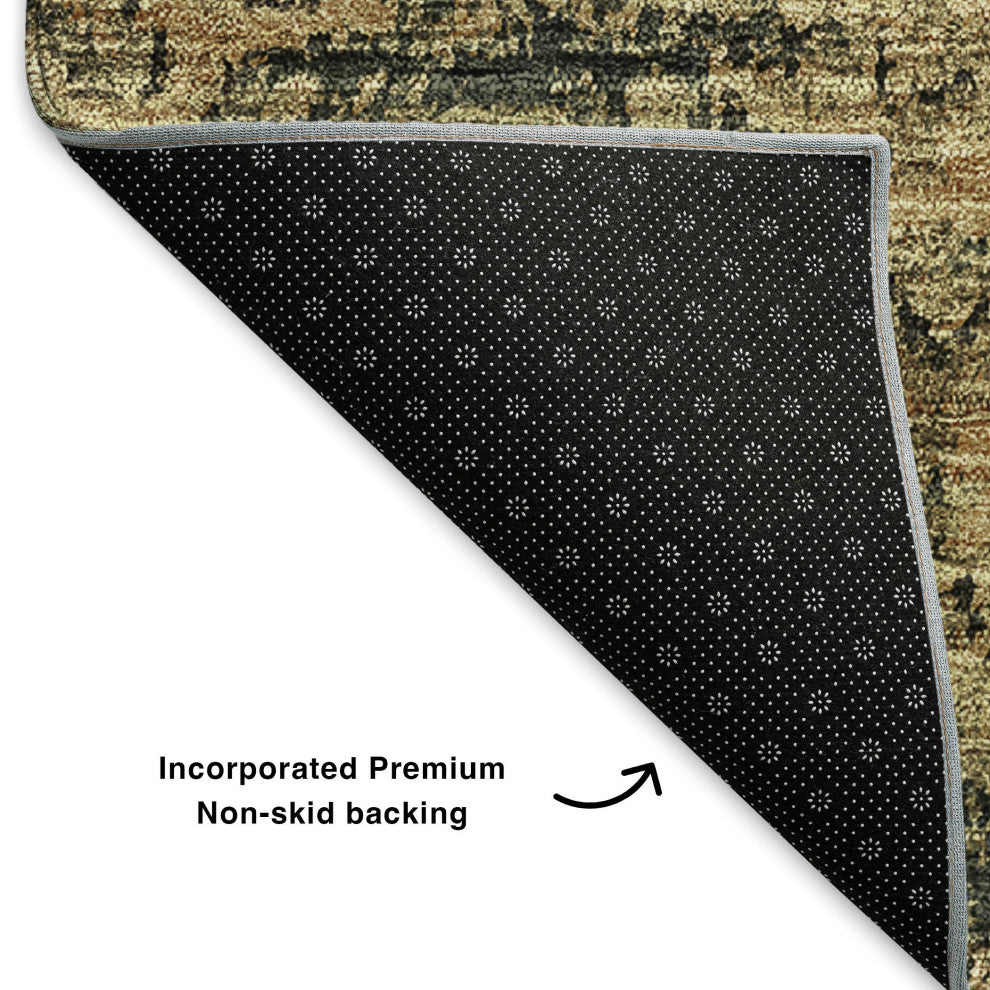 Premium Machine Washable Mayfield AMF634 Charcoal 2'3" x 7'6" Runner Rug
