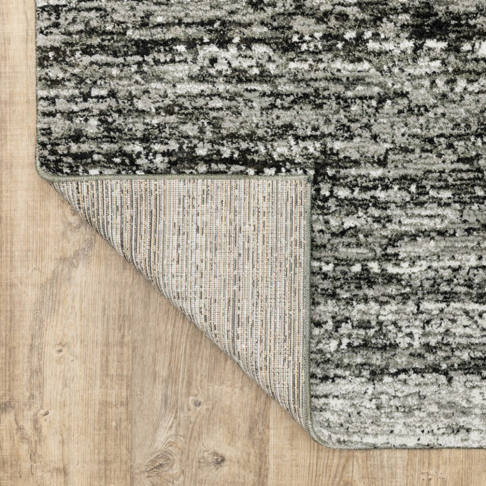 HomeRoots 8'x10' Distressed Ash and Charcoal Abstract Indoor Area Rug