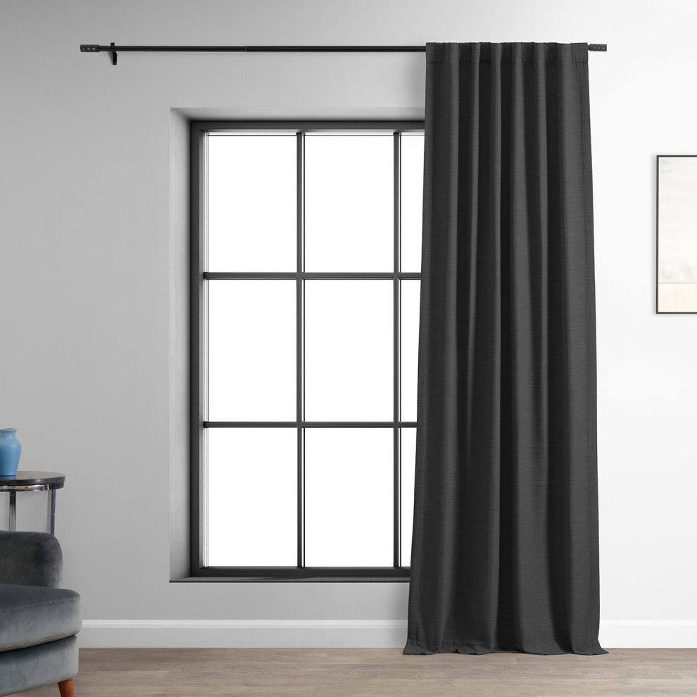 Bellino Blackout Room Darkening Curtain Single Panel, Smoked Truffle, 50"x96"