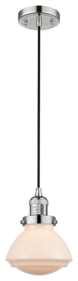 Olean 1-Light Mini Pendant, Polished Nickel, Matte White