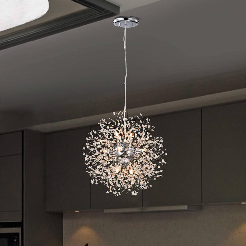 Silvia 8-Light Chrome Firework Chandelier