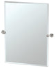 Latitude II 24" Frameless Rectangle Mirror, Satin Nickel