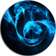 Fractal 3D Circled Blue Waves, Abstract Art Disc Metal Wall Art, 11"