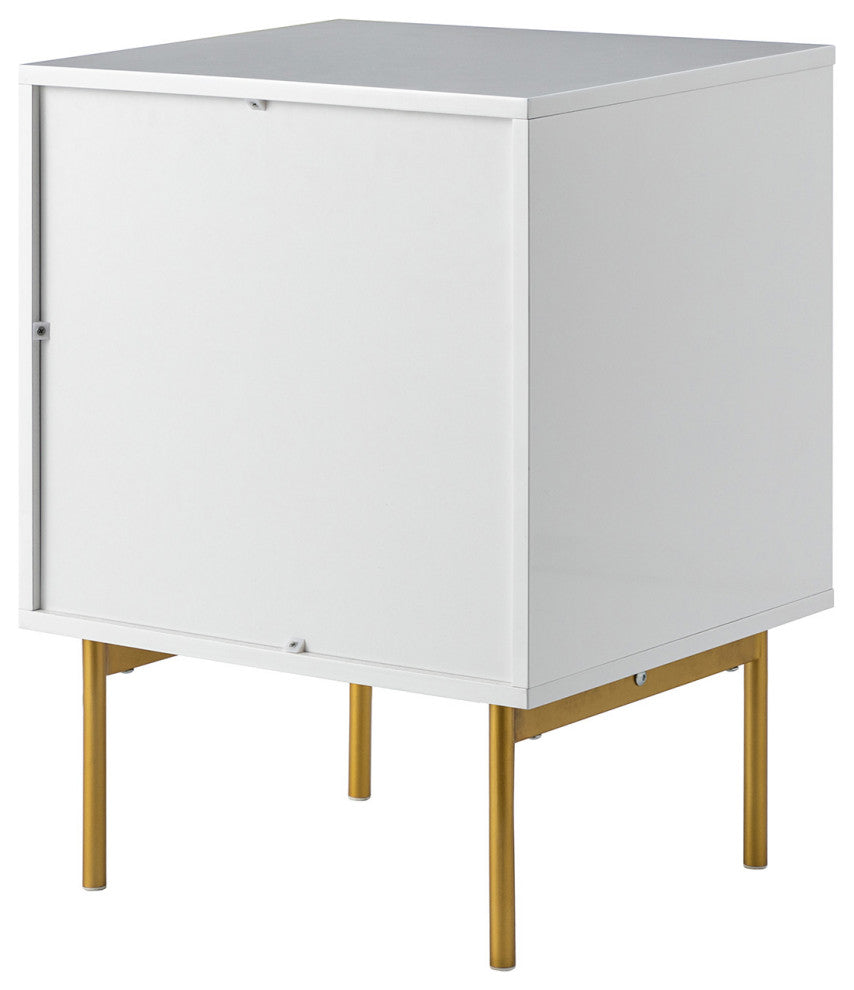 Nightstand With 2-Drawer 25.2'' Tall, White