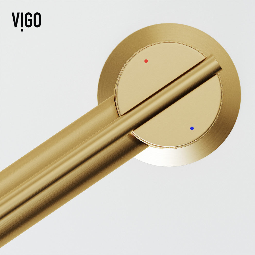 VIGO Sterling 7" H Single Handle Single Hole Bathroom Faucet, Matte Brushed Gold, Without Extras