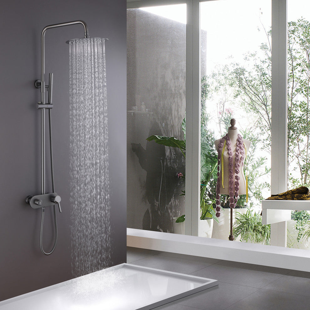 Luxury 3-Function Complete Shower System With Tub Faucet And Rough-In Valve, Gre