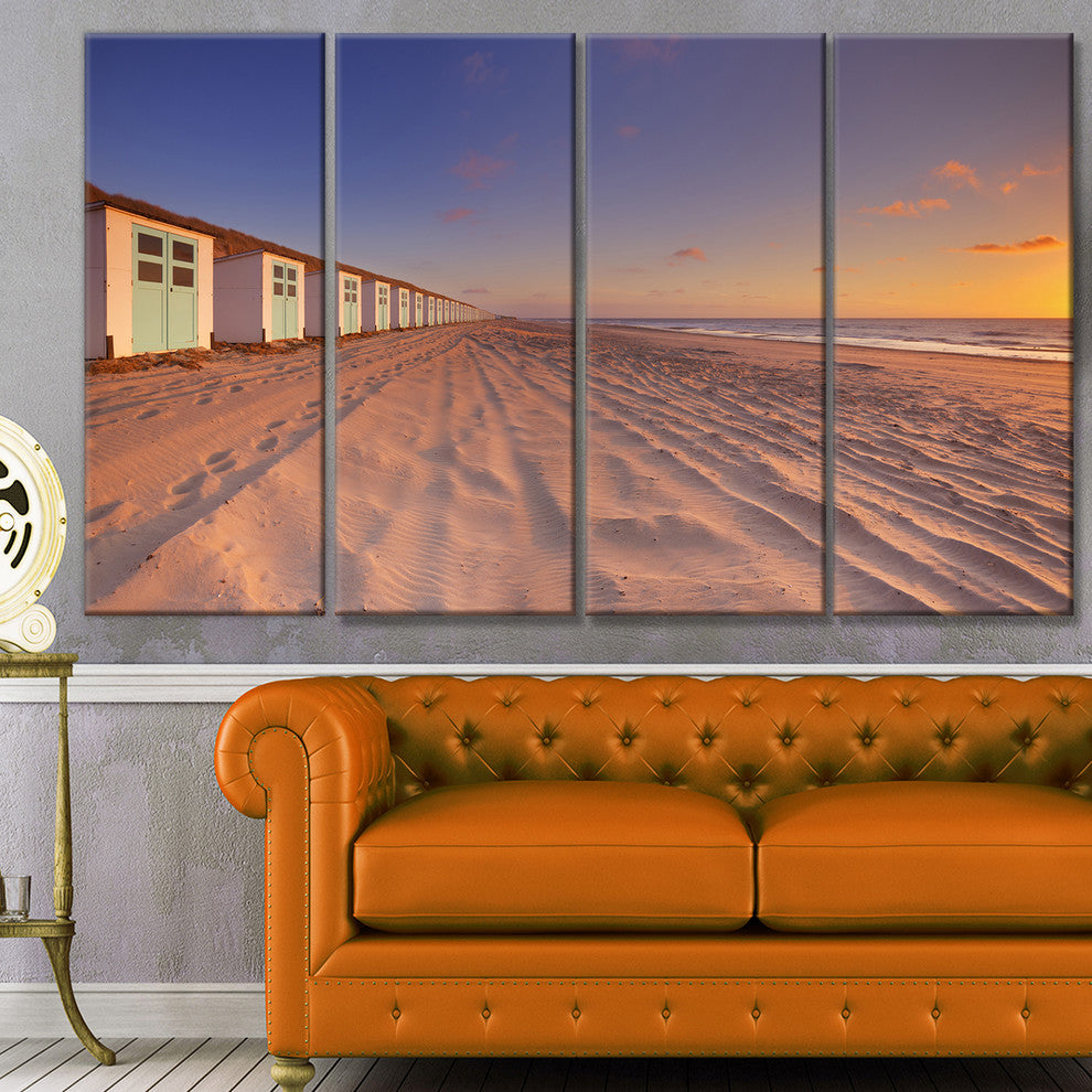 Laguna Canapa Bolivia at Sunset, Modern Landscape Canvas Art, 48"x28", 4 Panels