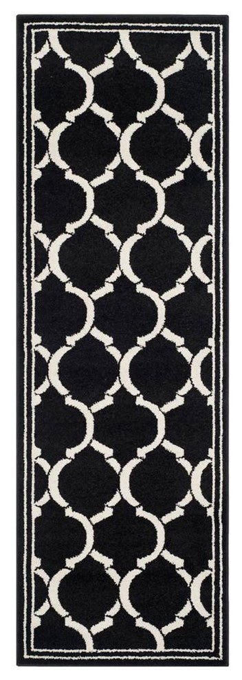 Safavieh Amherst Amt415G Outdoor Rug, Anthracite/Ivory, 2'3" X 7'0"