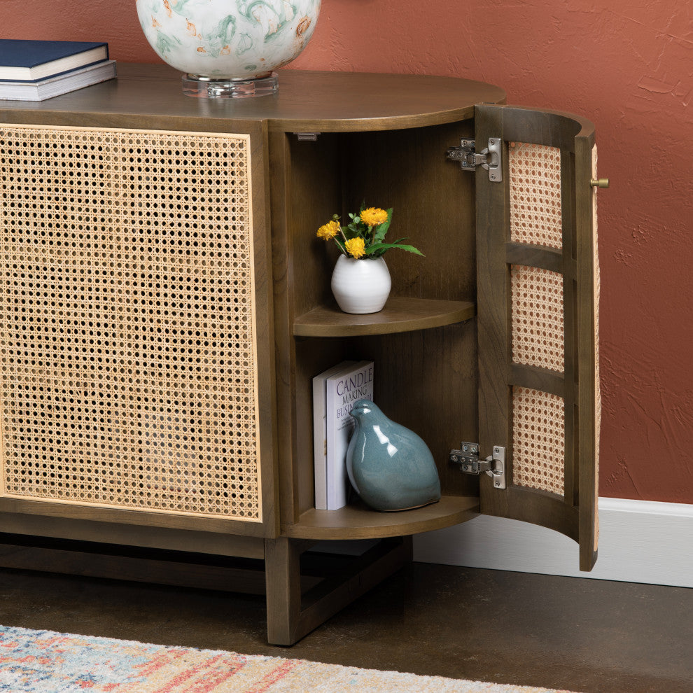 Oval Shaped Five Door Media Credenza Sideboard