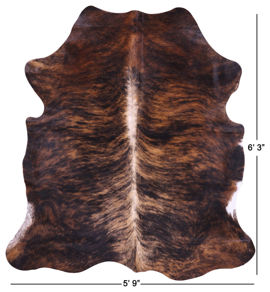 6' 3" X 5' 9" Brindle Natural Cowhide Rug C1786