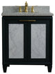 31" Single Sink Vanity, Dark Gray Finish With Gray Granite With Oval Sink