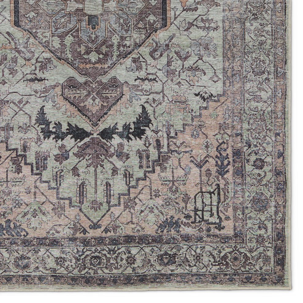Vibe by Jaipur Living Abbott Medallion Green/ Dark Brown Area Rug 5'3"X8'