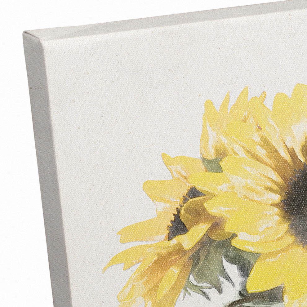 Sunflowers In Mason Jar 11x14 Canvas Wall Art