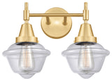Innovations 447-2W-SG-G532 2-Light Bath Vanity Light, Satin Gold