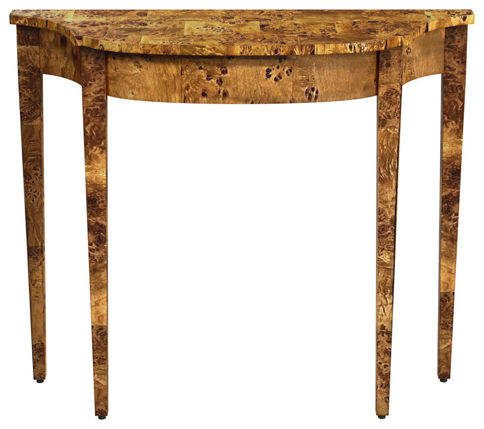 Chester Burl 36" Console Table, Traditional Burl