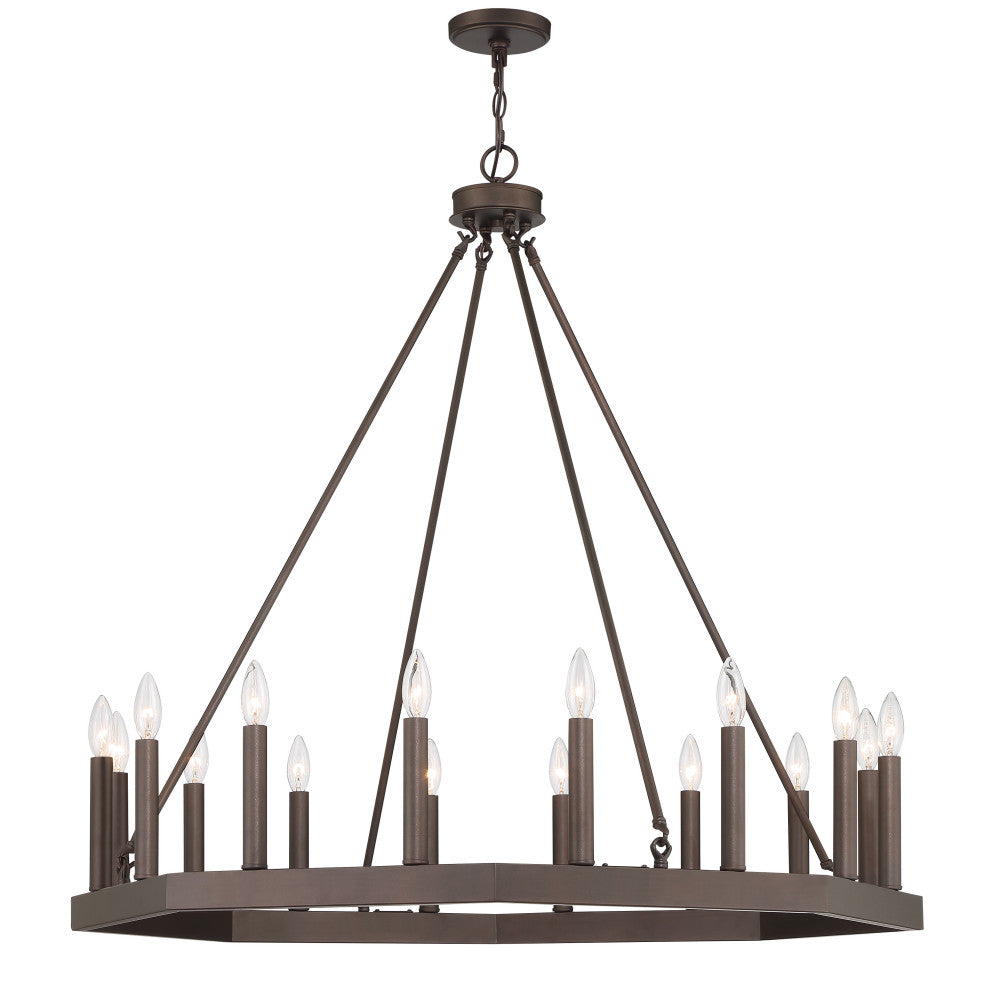 16-Light Octagonal Chandelier, Oil Rubbed Bronze