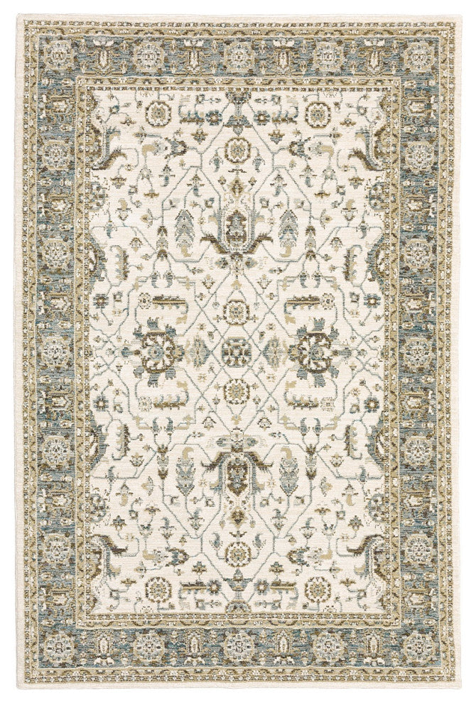 Oriental Weavers Sphinx Andorra 9537P Rug, Ivory/Blue, 8'6"x11'7"