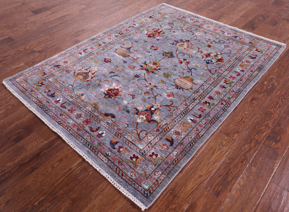 Persian Tabriz Handmade Wool Rug 5' 1" X 6' 6" - Q18426