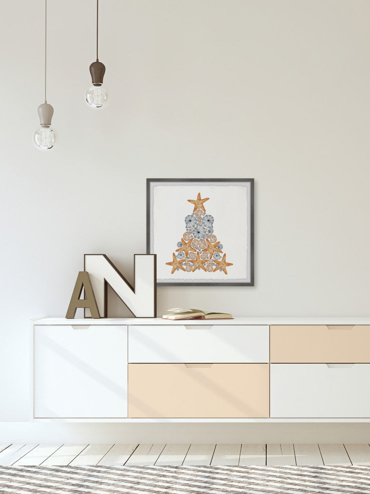 "Nautical Christmas Tree" Framed Painting Print, 24x24