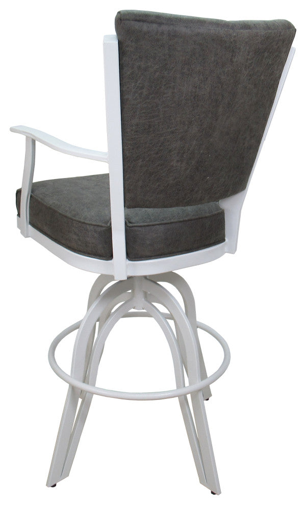 Montana Swivel Tilt Metal 30" Bar Stool or Counter 26" on A Base, Northwest Elk, White, 30"
