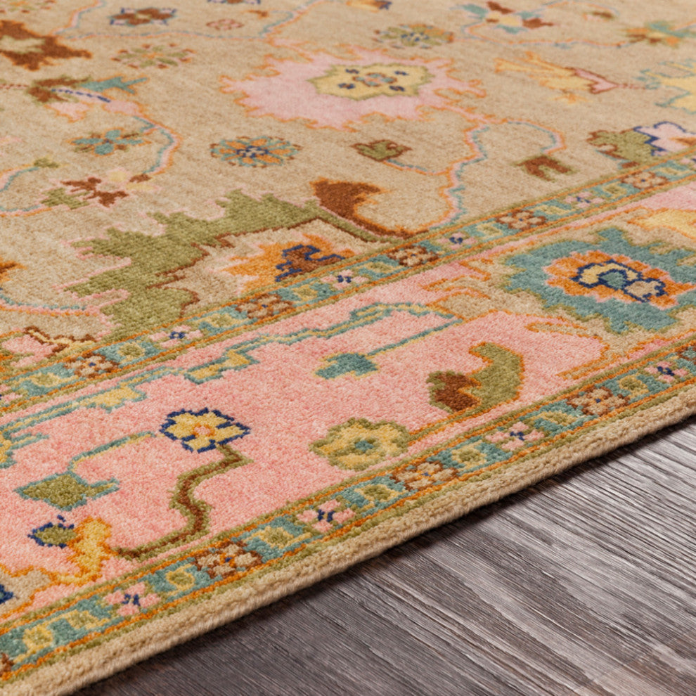 Surya Hillcrest HIL-9004 Traditional Area Rug, Tan, 2' x 3' Rectangle