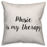 Music is My Therapy, Throw Pillow, 16"x16"