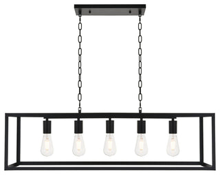 Black Finish 5-Light Pendant