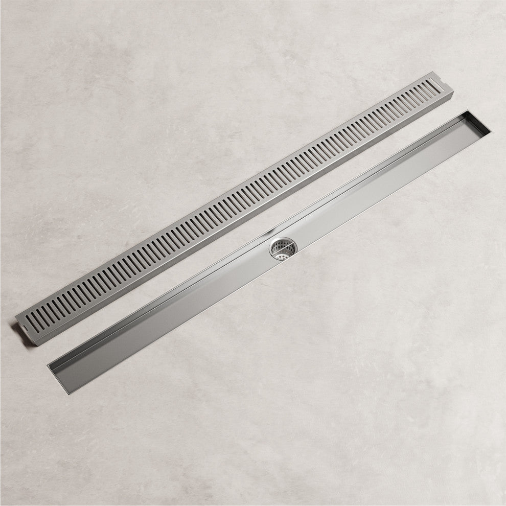 VIGO Elan Linear Shower Drain, Brushed Nickel, 36"