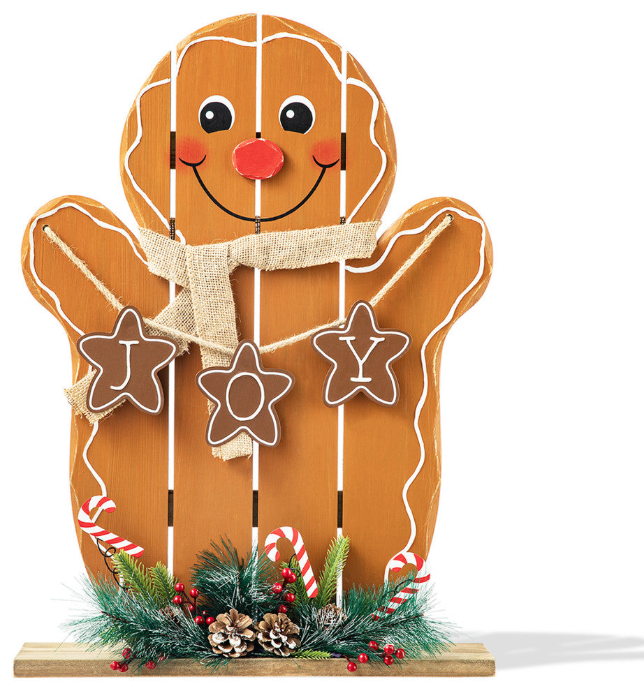 24"H Wood Gingerbread Man Porch Decor
