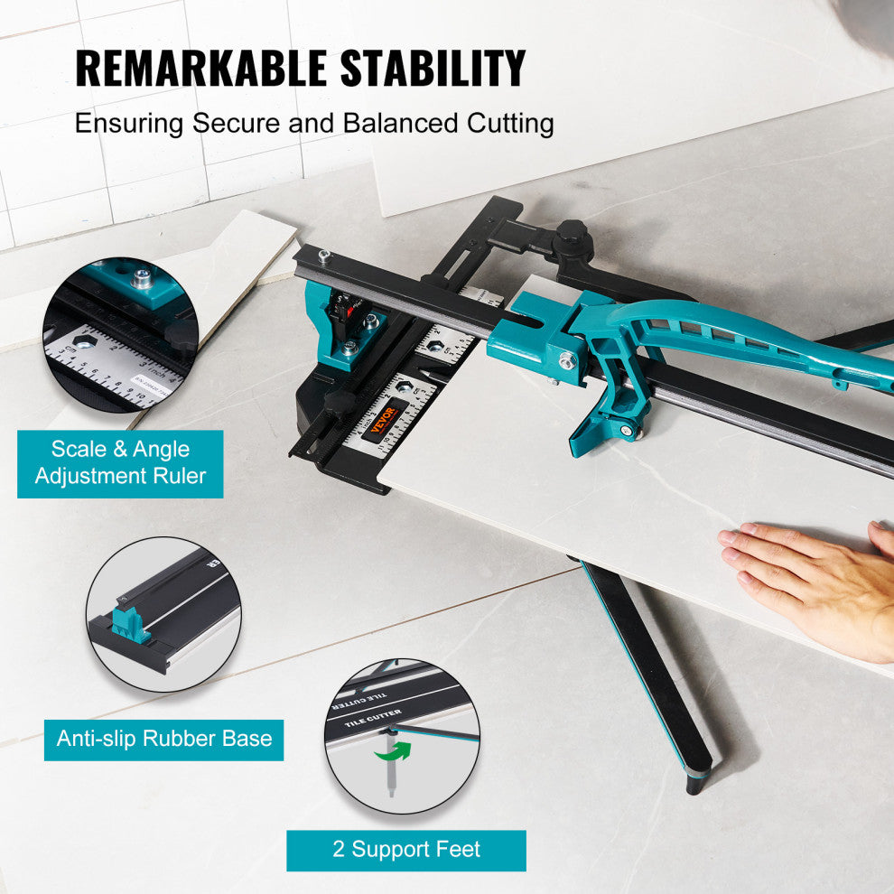 VEVOR 48" Manual Tile Cutter Cutting Machine with Infrared for Porcelain Ceramic, Single Rail