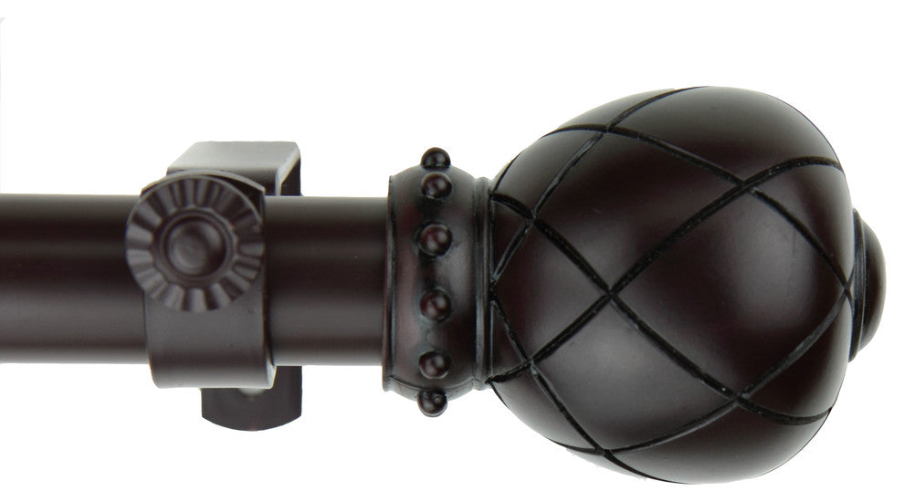 Supreme Curtain Rod, Mahogany, 66-120"