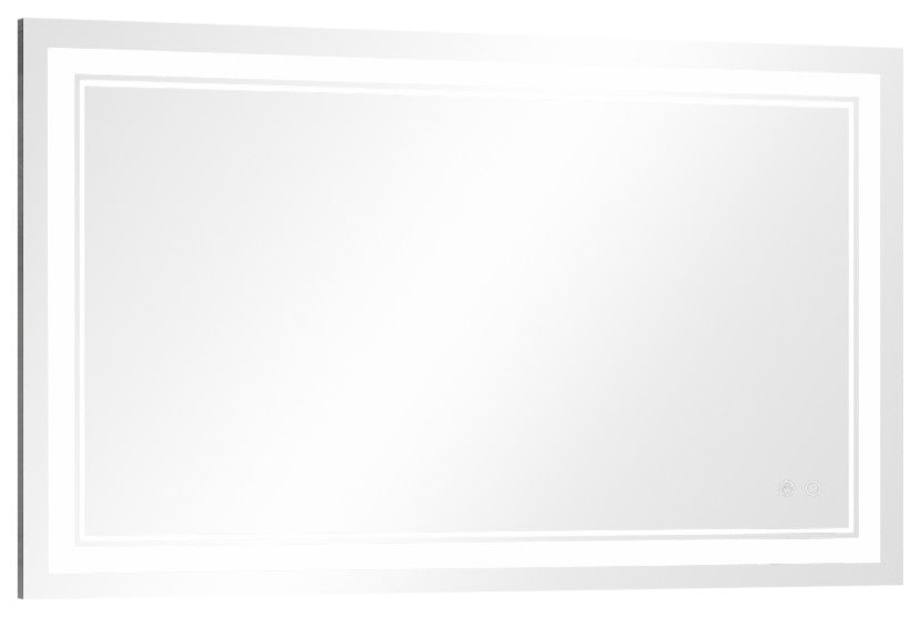3-Colors LED Bathroom Mirror, Anti-Fog Memory Dimmable, Sliver, 40"x24"