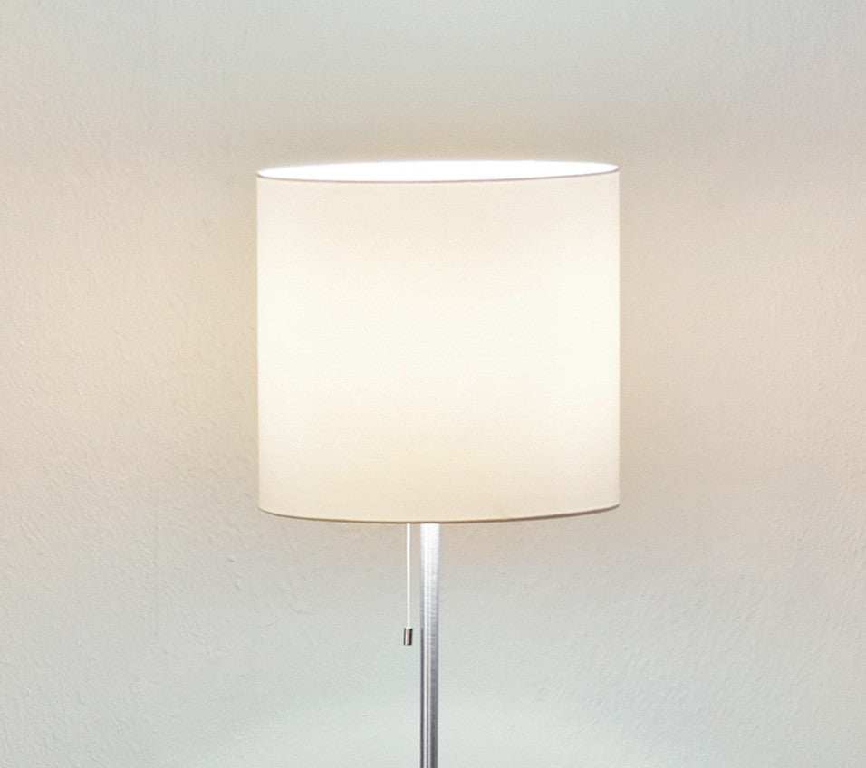 1x100W Floor Lamp w/ Aluminum Finish & White Fabric Shade