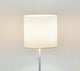 1x100W Floor Lamp w/ Aluminum Finish & White Fabric Shade