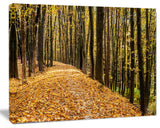 Dense Autumn Forest Woods, Modern Forest Canvas Art, 60"x28"