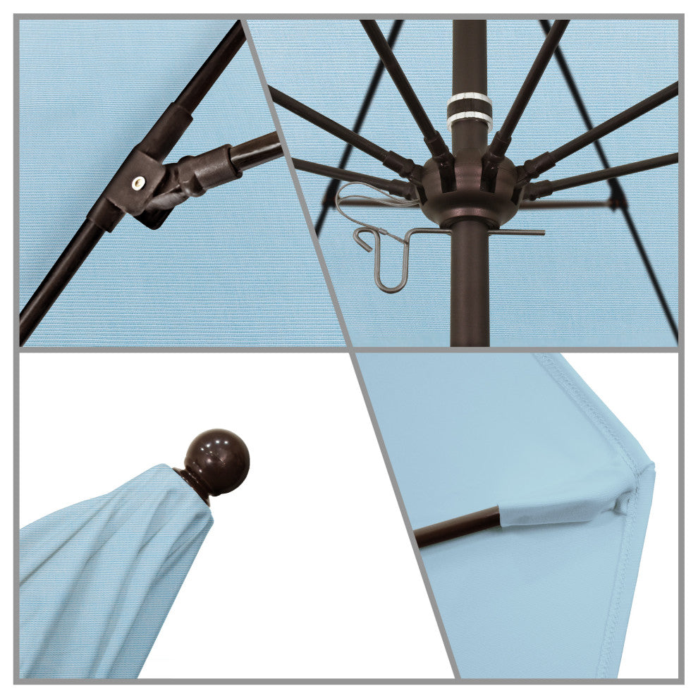 Fiberglass Umbrella Bronze, Air Blue