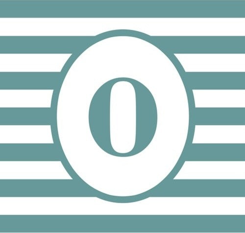 "Letter O - Striped Oval" Outdoor Pillow 20"x20"