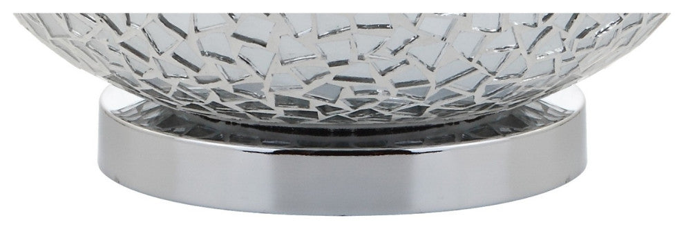 Emilia 26" Mirrored Mosaic Table Lamp, Silver