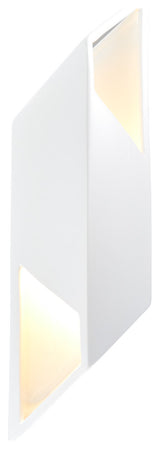 Rhomboid Right LED Wall Sconce, Large, Dedicated LED, Gloss White/Gloss White