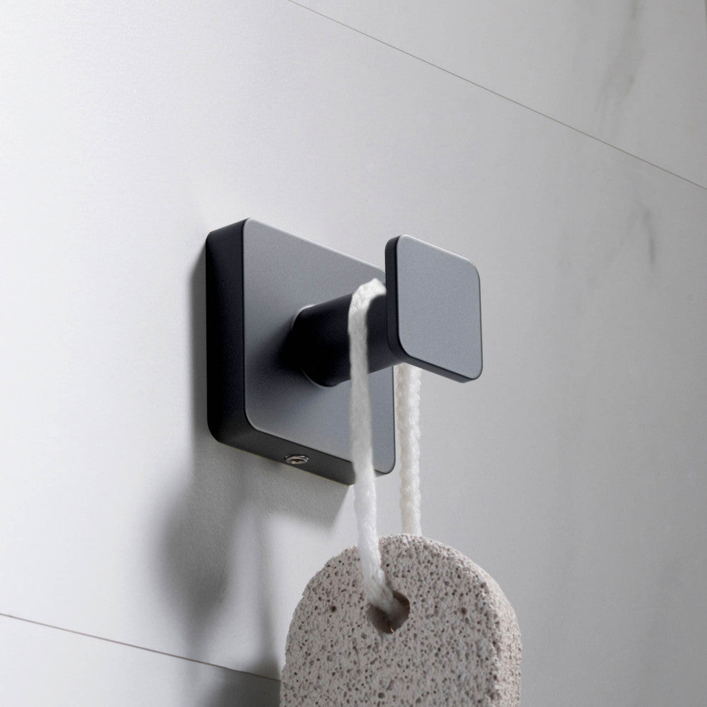 Blaze Bathroom Towel & Robe Hook, Matte Black