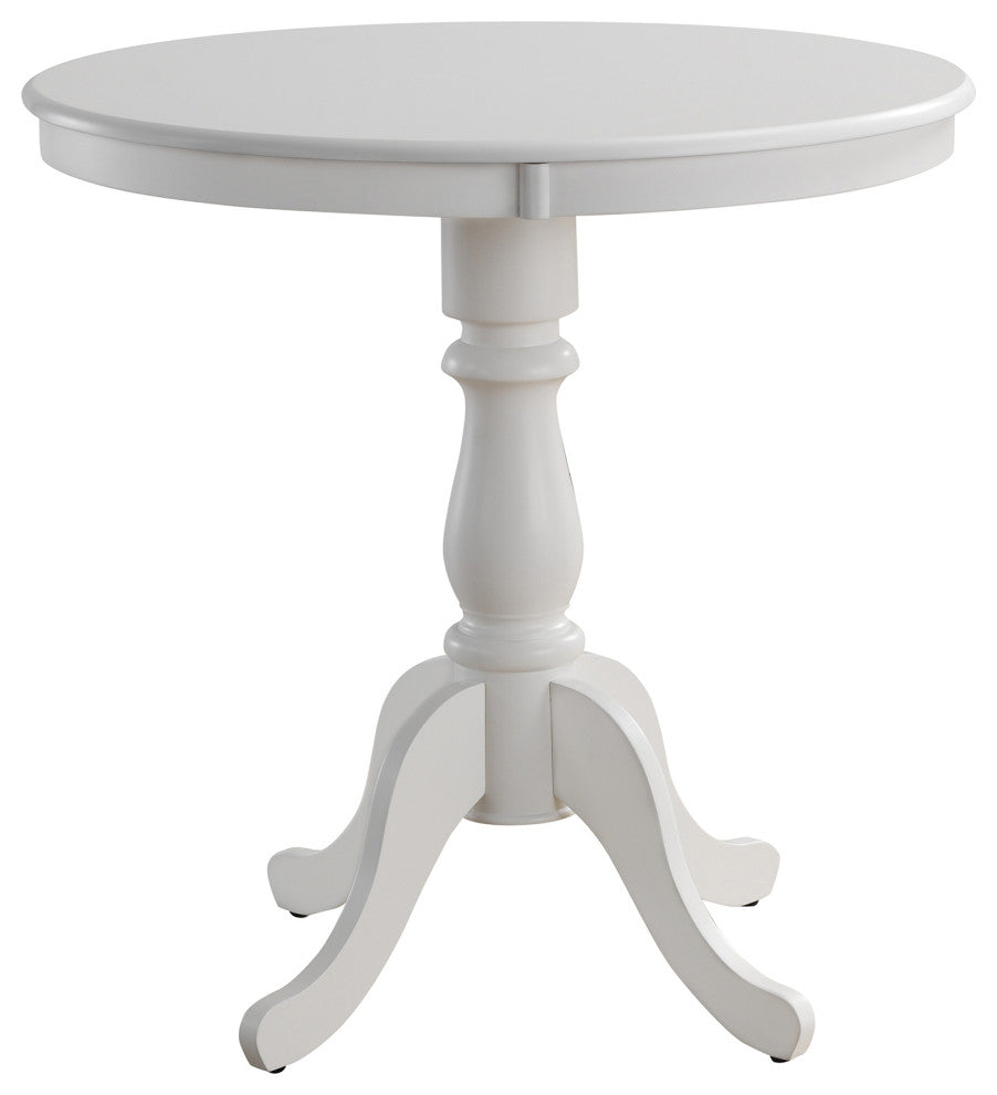 Bella Round Pedestal Bar Table, White