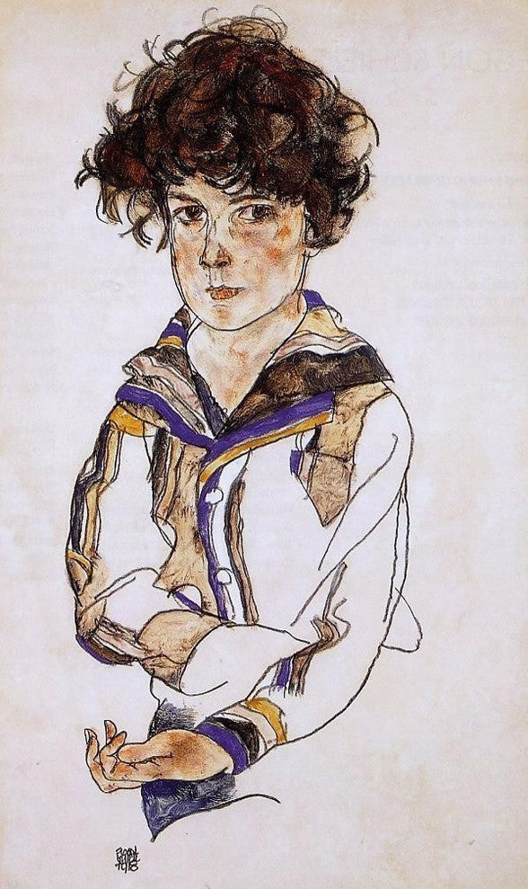 Egon Schiele Portrait of a Boy Gallery Wrap Canvas, 18"x27"