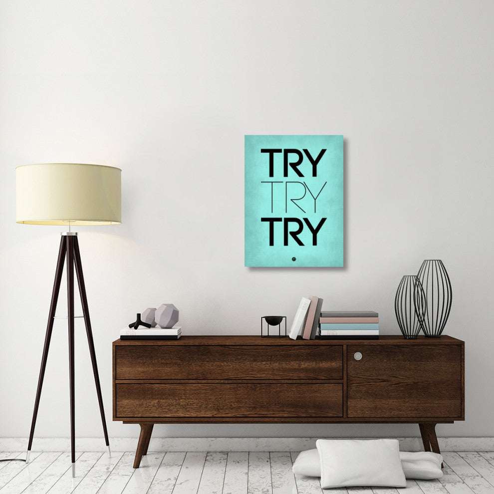 "Try Try Try Poster Blue" Fine Art Print