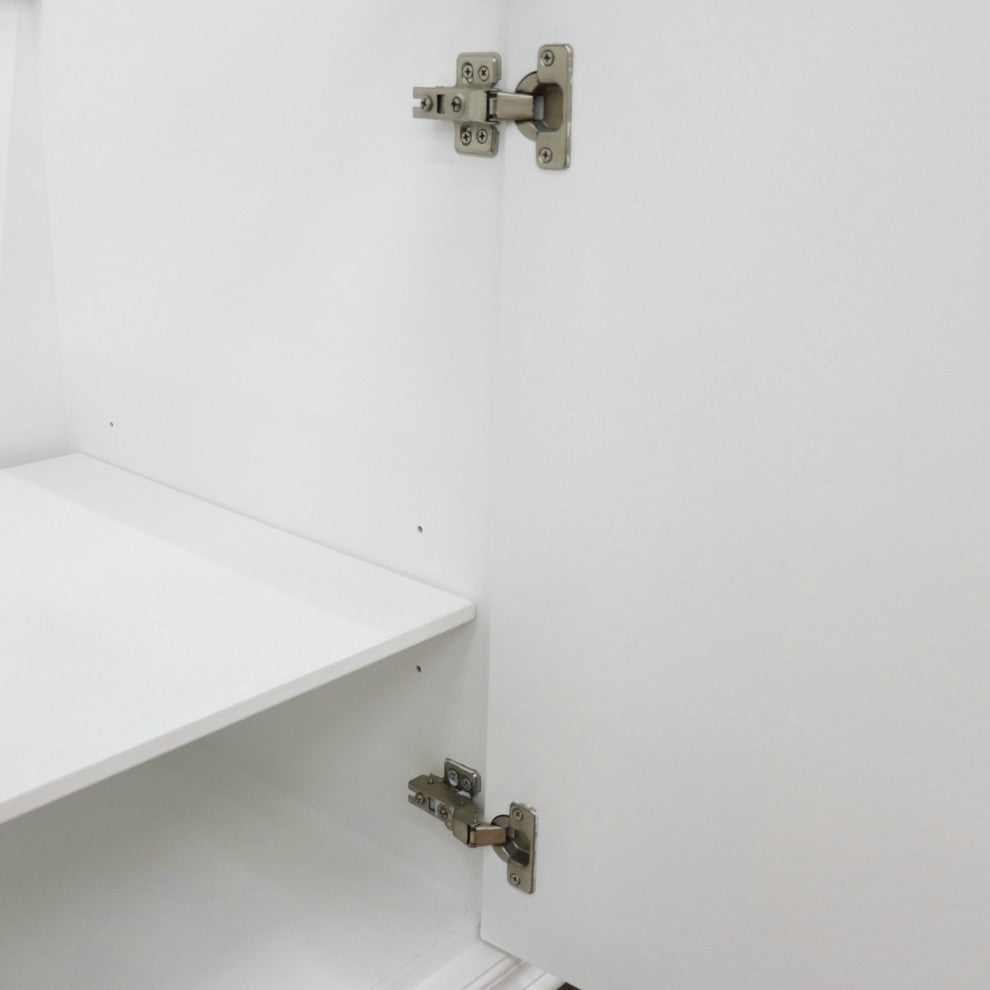 49" Single Sink Vanity, White Finish With Gray Granite and Rectangle Sink