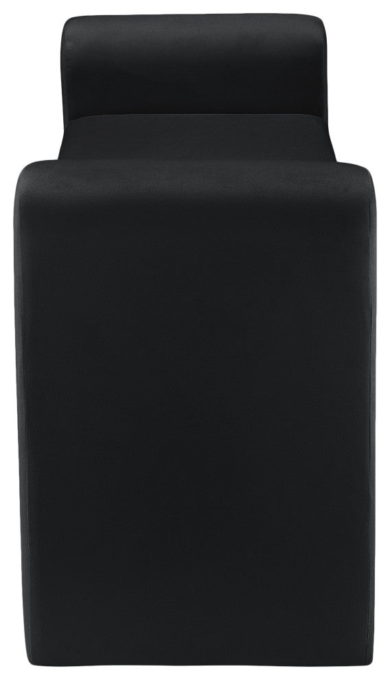 Sloan Velvet Upholstered Bench, Black, 51" Wide
