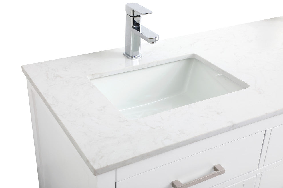 60" Double Bathroom Vanity, White