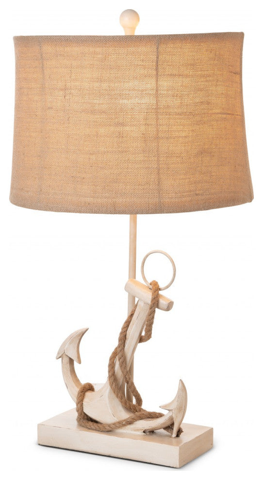Set of 2 Tan and White Anchor Table Lamps